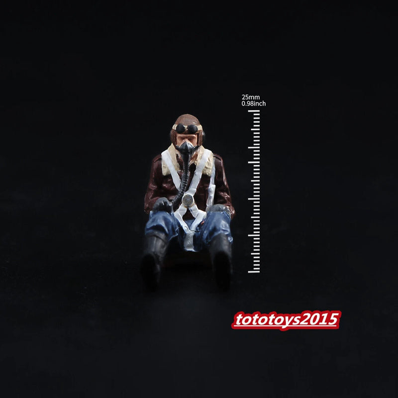 1/48 WWII US Pilot Man Scene Props Doll Miniatures Figures For Cars Vehicle Toy