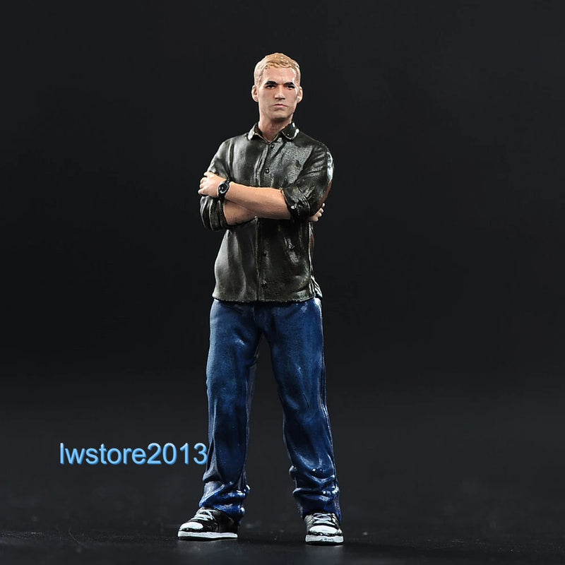 1/87 Paul Walker Male Miniatures Scene Props Figures Model For Cars Vehicles Toy