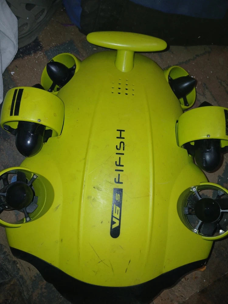 Fifish V6 under-drone with yellow-green body and black propeller pods