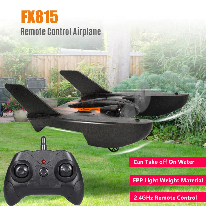 Black 2.4GHz remote control UFO-style RC airplane with prop housing and controller
