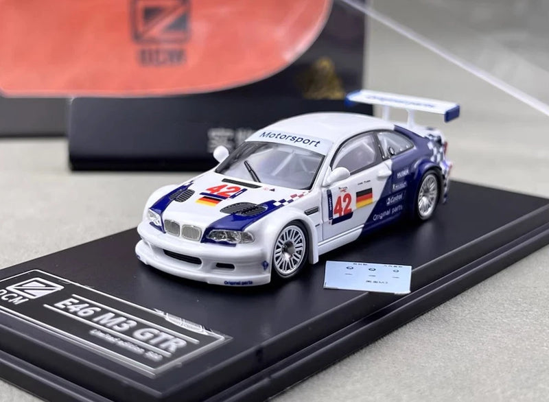 DCM 1:64 White M3 GTR E46 #42 Widebody Sports Model Diecast Display Car