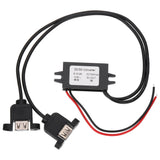DC 12V/24V to 5V 3A 15W Step Down Converter(Dual USB Ports & Mounting Tabs)