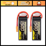 High-Performance 11.1V 100C 3S 1500mAh RC Lipo Battery XT60 Plug - 2 Pack for Dr Battery