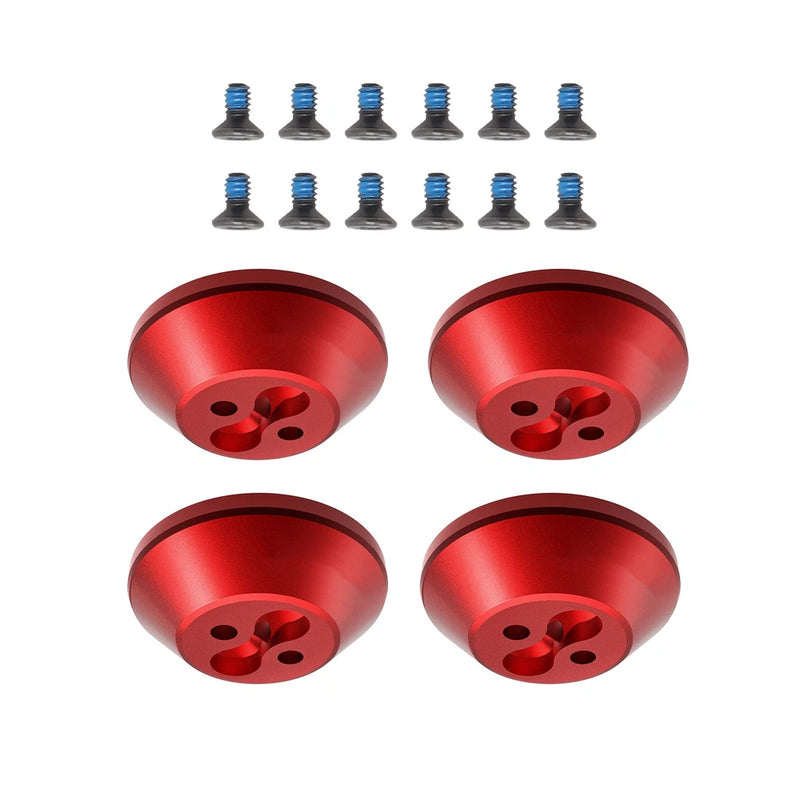 Red aluminum motor covers with mounting screws, for DJI drone