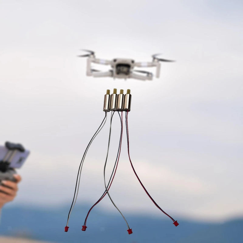 RC drone motor component with four-pin connector and four-wire leads