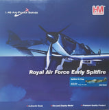 1:48 RAF early Spitfire die-cast model aircraft, dark blue with silver propeller