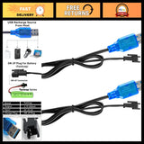 Blue rechargeable LiPo battery charger cable with SM-2P plugs and black wiring