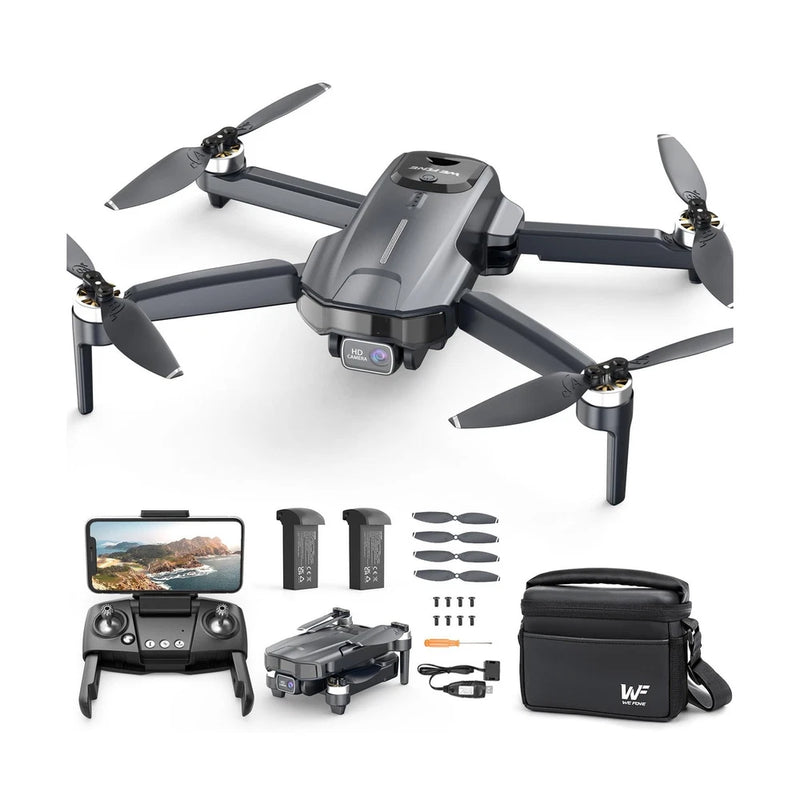 Foldable GPS quadcopter drone with camera, with remote controller and carrying bag