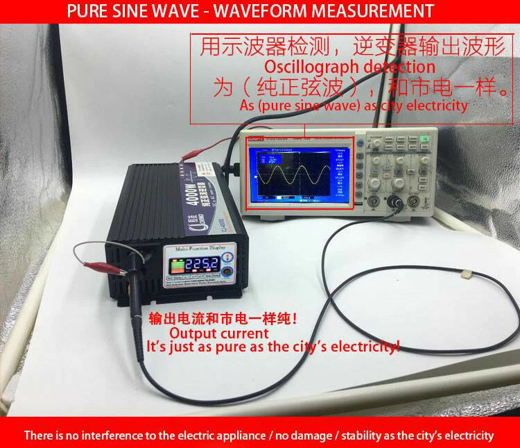 Power Inverter DC12V-48V to AC110V Pure Sine Wave Car RV Converter 5000W