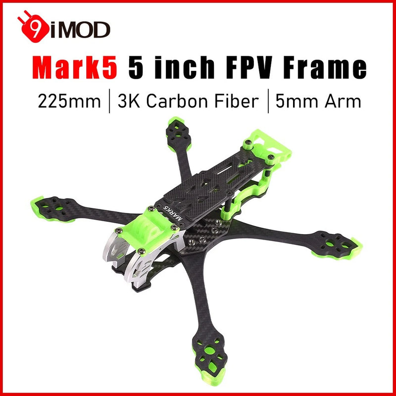 9IMOD Mark5 5'' FPV Frame 225MM 3K Carbon Fiber w/ Print For RF/KISS/F3/F4/F7 FC