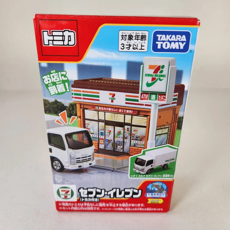 Tomica 7 Eleven Convenience Store & 711 Isuzu Elf Truck Model Set Takara Tomy