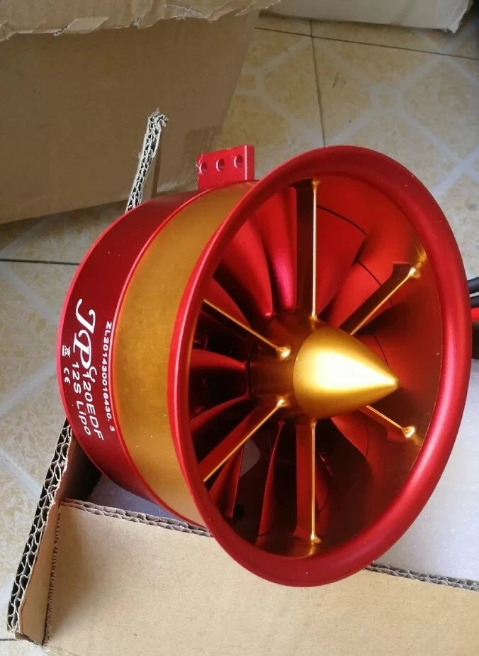 JP Hobby EDF fan unit with red 12-blade ducted impeller, 120mm