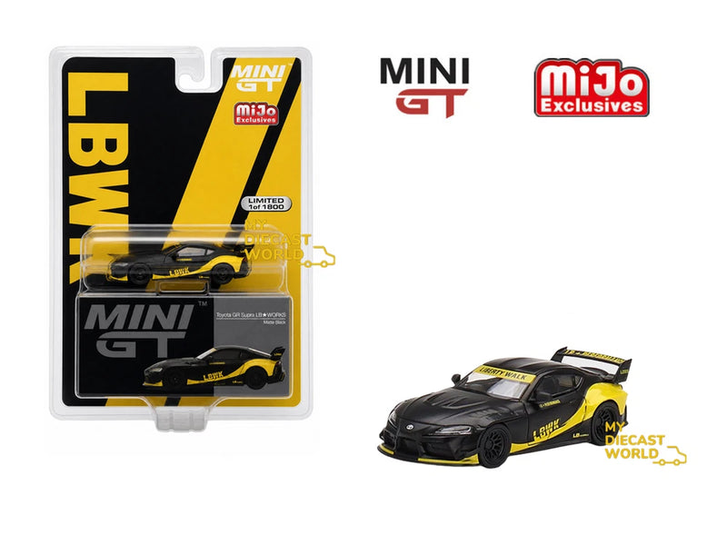 MINI GT 1:64 Toyota GR Supra LB-Works Matte Black Diecast Model MGT00472
