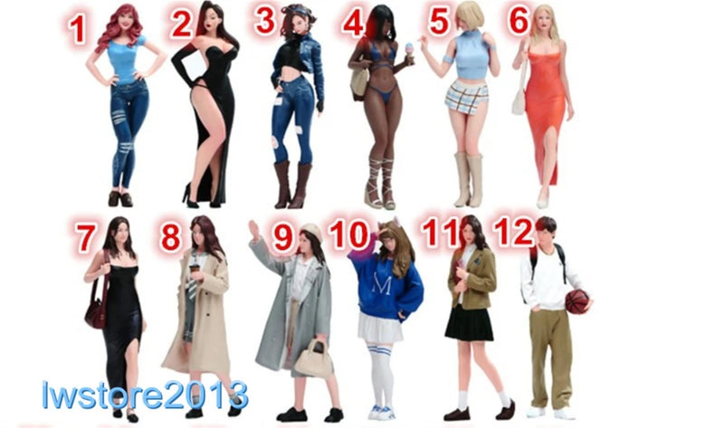 1/64 1/87 1/43 1/18 1/24 Girl Man Miniatures Figures Model For Cars Train ZZ0007