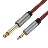 1/4" TS to 1/8" TRS Audio Cable, 2FT Stereo Patch Cord 4.5mm Dia, Brown