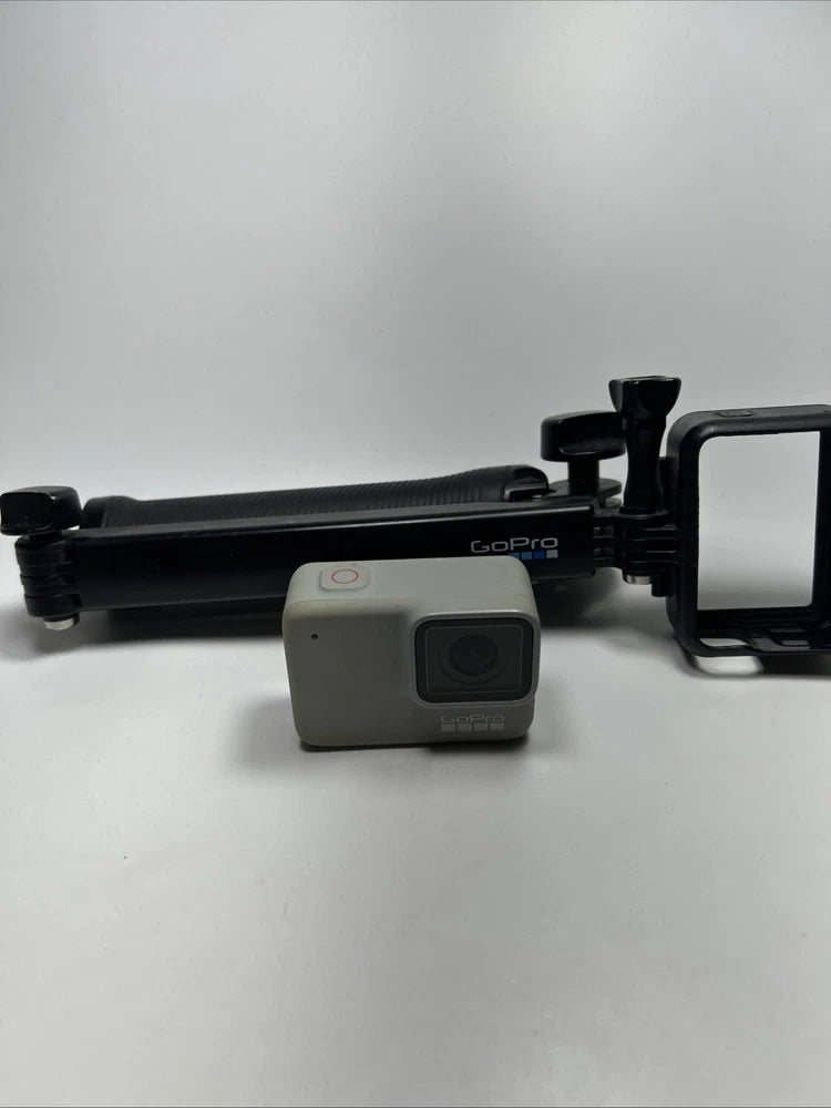 GoPro HERO7 White Action Camera W/ 3-Way Grip Arm Tripod Tested Works