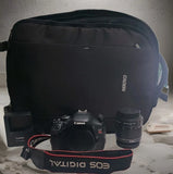 Canon EOS Rebel T3i DSLR Camera Kit 18-55mm Lens Charger Camera Bag