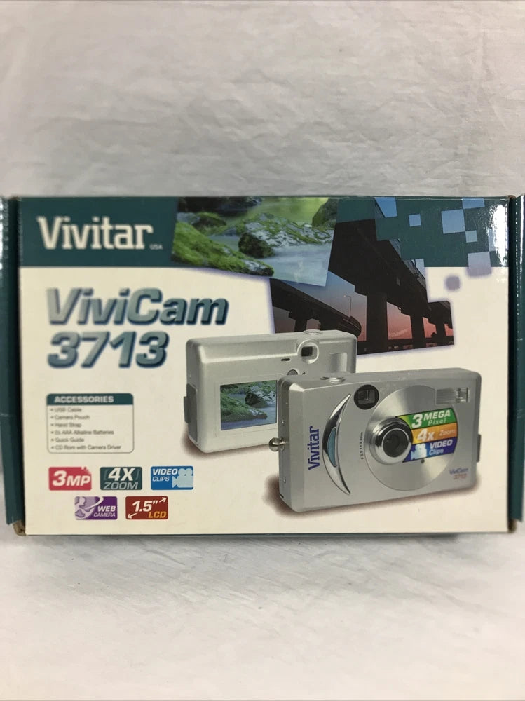 (NEW) Vivitar ViviCam 3713 Camera Set 4x Zoom ~ 3 Mega Pixel 1.5?? LCD Web Cam