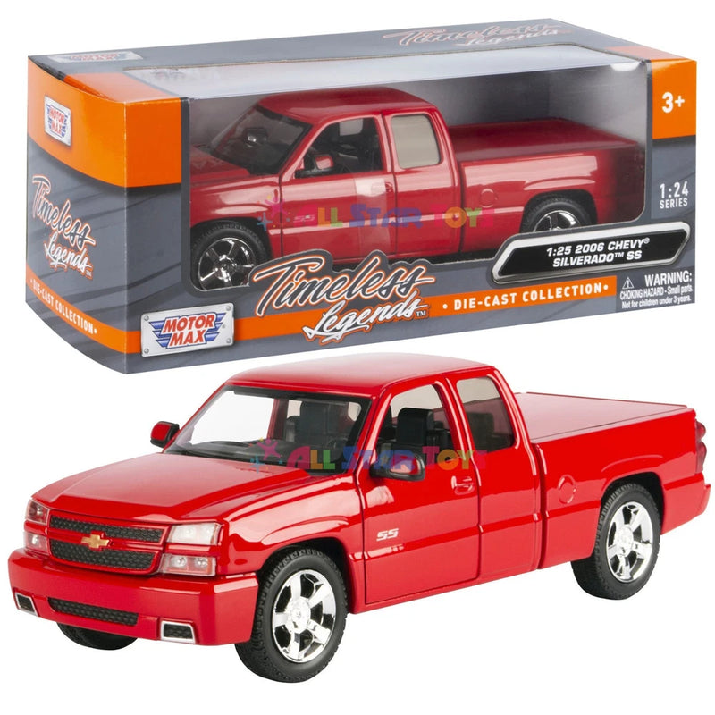2006 CHEVROLET SILVERADO SS PICKUP RED 1/25 DIECAST MODEL BY MOTORMAX 79394