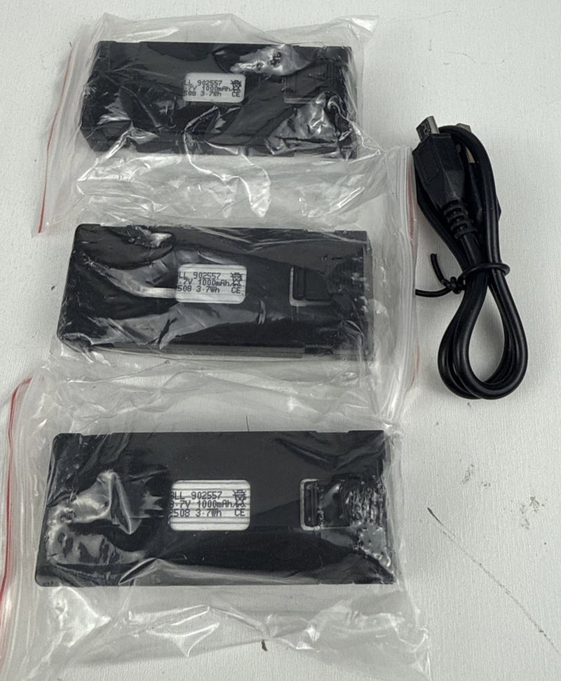 3PCS 3.7V 1000mAh Lipo Battery with USB Charging Cable Suitable for E88 E88MAX