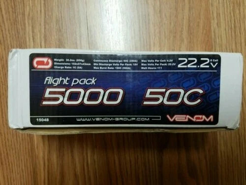 Venom 50C 6S 5000mAh 22.2V LiPo Battery by Venom Battery