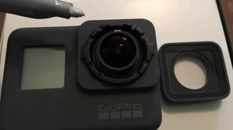 GoPro Hero7 black action camera with wide fish-eye lens and front screen