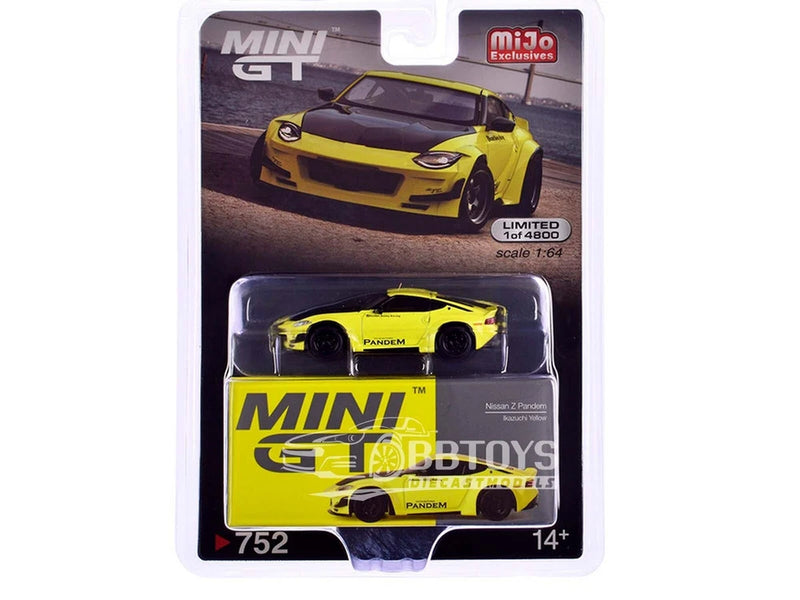 NISSAN Z "PANDEM" IKAZUCHI YELLOW 1/64 DIECAST MODEL CAR BY MINI GT MGT00752
