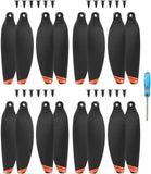 16-piece drone propeller blade set, black blades with orange tips and mounting screws
