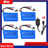 7.4v 10C 700mAh Battery 14500 Charger For MN45 WPL D12 RC Car Boat Gun Part Toys