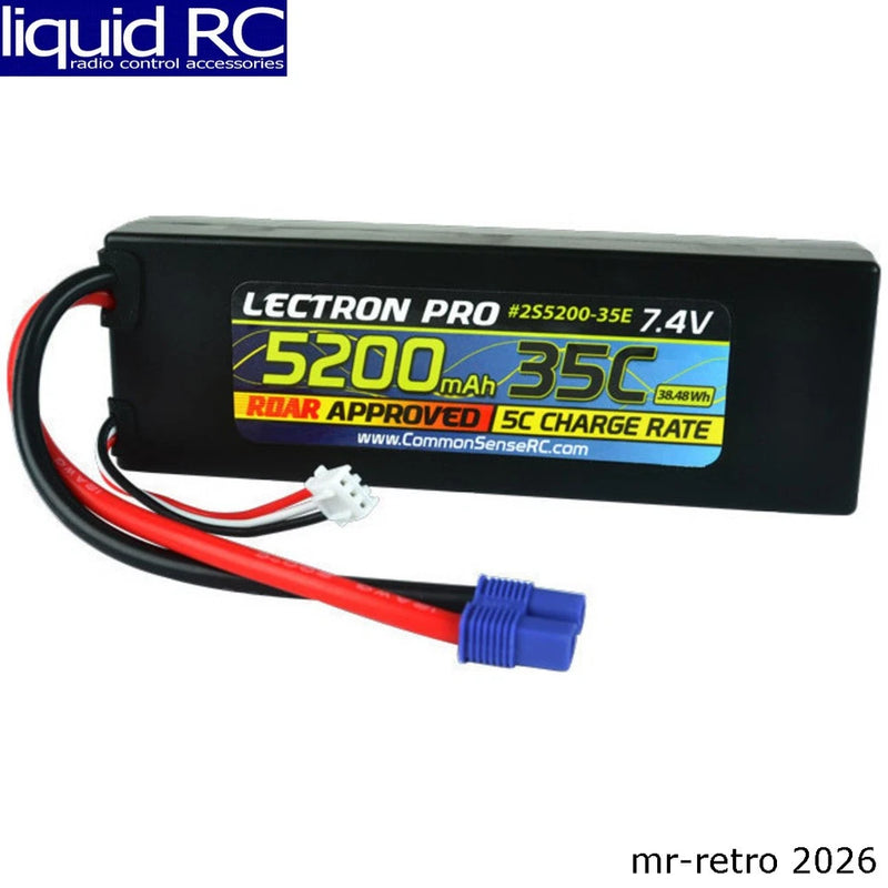 Common Sense RC 2S5200-35E Lectron Pro 7.4v 5200mah 35c LiPo Battery with Ec3 Battery