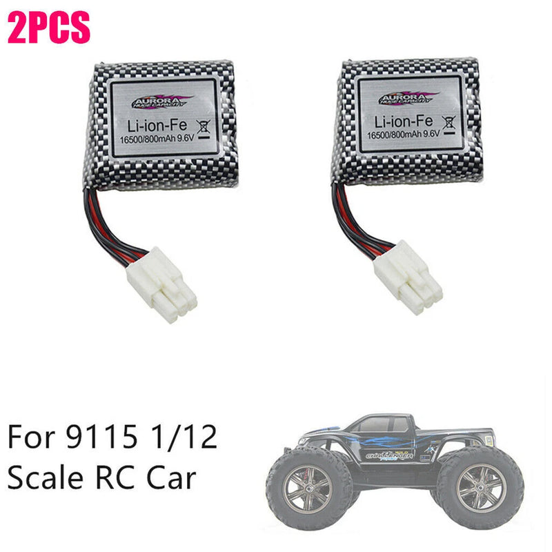 2PCS 9.6V 800mah 20C LiPo Battery with EL-6P Plug For S911 1/12 9115 S911 RC Car