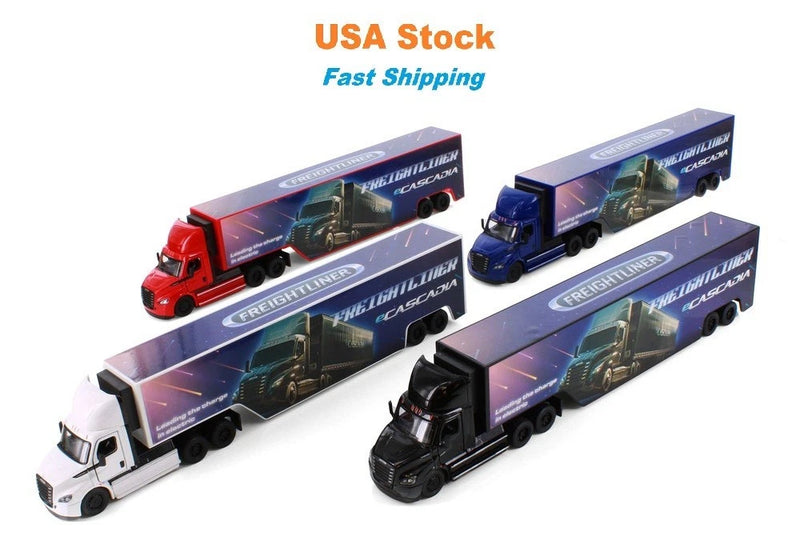 Freightliner eCascadia with Container Kinsmart Diecast Model Toy Car, 5'', 1:62