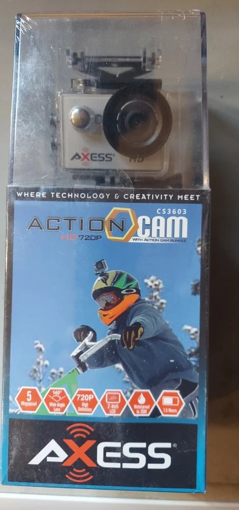 Axess Action Cam Bundle Cs3603 Waterproof Hd 720p