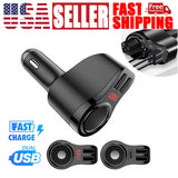 Car Cigarette Lighter Socket Splitter Dual USB Port Charger 12-24V Power Adapter
