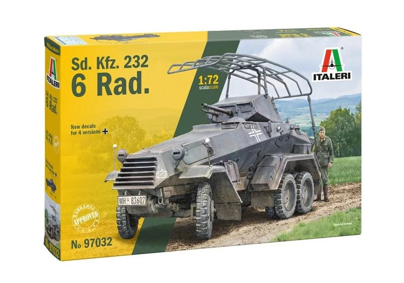 Italeri 97032 Scale Military Model Kit WWII German Sd.Kfz.232 6-Rad Armored Car
