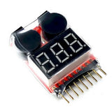 New 1-8S 2in1 RC Li-ion Lipo Fe Battery Low Voltage Meter Tester Buzzer Alarm FT