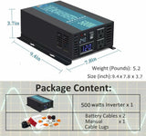 500W Inverter Pure Sine Wave 24V to 120V Power Converter Van Truck Battery Car