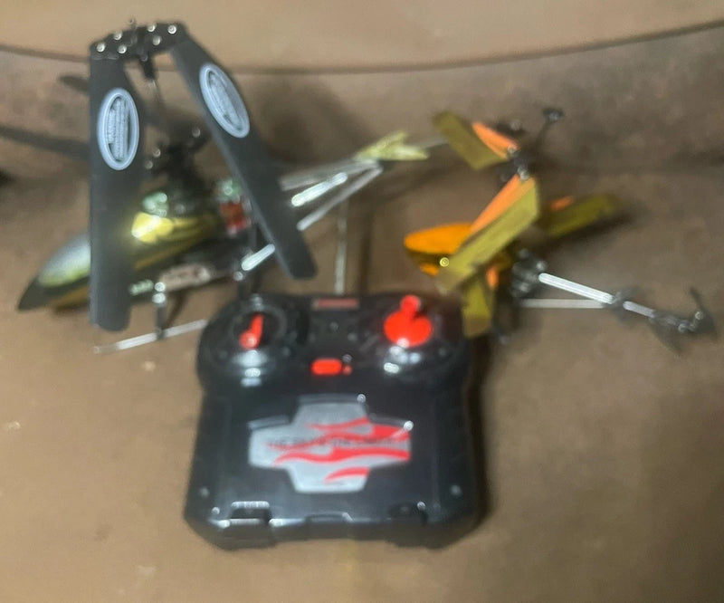 YIboo RC Helicopter W/3ch Remote Broken Tail rotor Incl mini Chopper As Is Parts