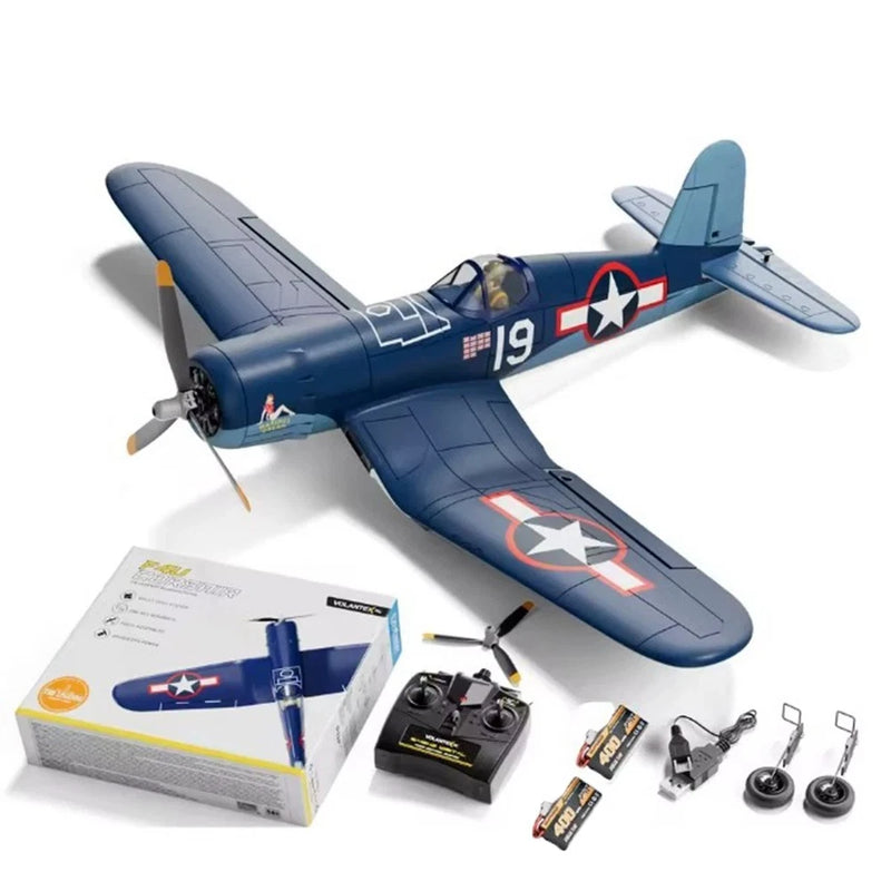 US Volantex WWII F4U Corsair 2.4G 4CH RC Plane 500MM Remote 6Axis Gyro Stunt RTF