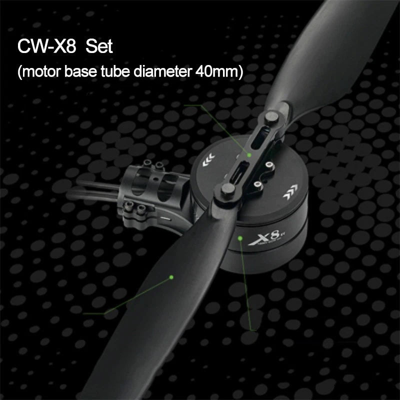 Hobbywing X8 motor base tube set with mounting hardware
