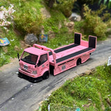 CC 1:64 Pink H300 #23 Custom Tow Flatbed Truck Model Diecast Collect Car