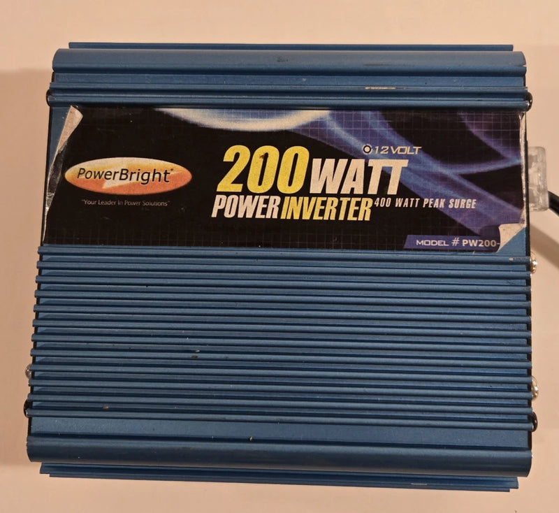 PowerBright PW200-12 200W 12V DC to 110V AC Car Power Inverter Converter Adapter
