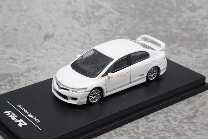 1/64 Civic Type R FD2 Tuned White Alloy Diecast Model Car JDM Collectible