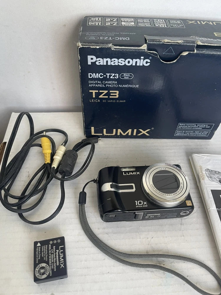 Panasonic Lumix DMC-TZ3 7.2MP 10x Zoom 28mm Camera - Fuzzy Screen BUT STILL WORK