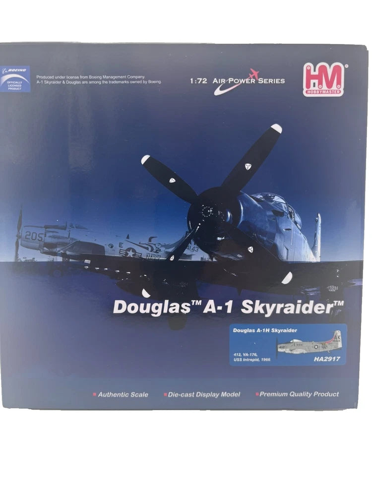 HobbyMaster Douglas A-1 Skyraider die-cast model in retail box, front view