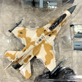 Hobby Master 1/72 F-16D Fighting Falcon model with desert camo, angled top view