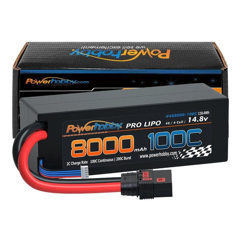 4S 14.8V 8000mAh 100C QS8 8AWG Hard Case Lipo Battery Powerhobby PHB4S8000100QS8 Battery