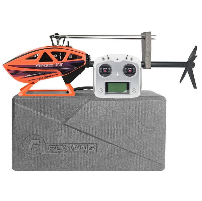 Orange GPS RC helicopter with remote controller and LCD screen, RTF kit