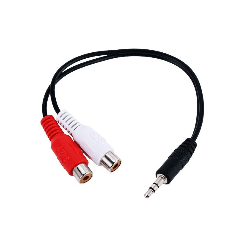 3.5mm Stereo Aux Male to 2 RCA Female Headphone Audio Adapter Splitter Cable