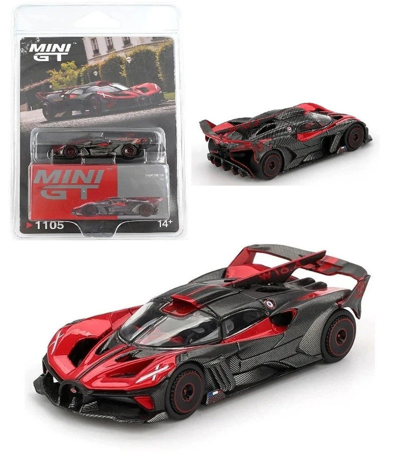 Mini GT 1:64 Bugatti Bolide W16.4 Red and Black Diecast Model Car MGT01105-3D
